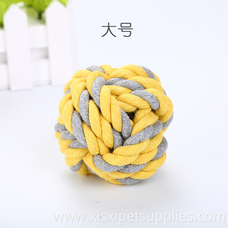 Rope Ball Dog Toy Teeth Cleaning Chew Toys Wholesale Braided Cotton for Dogs Pet Toys Different Color Cotton +polyster Opp Bag